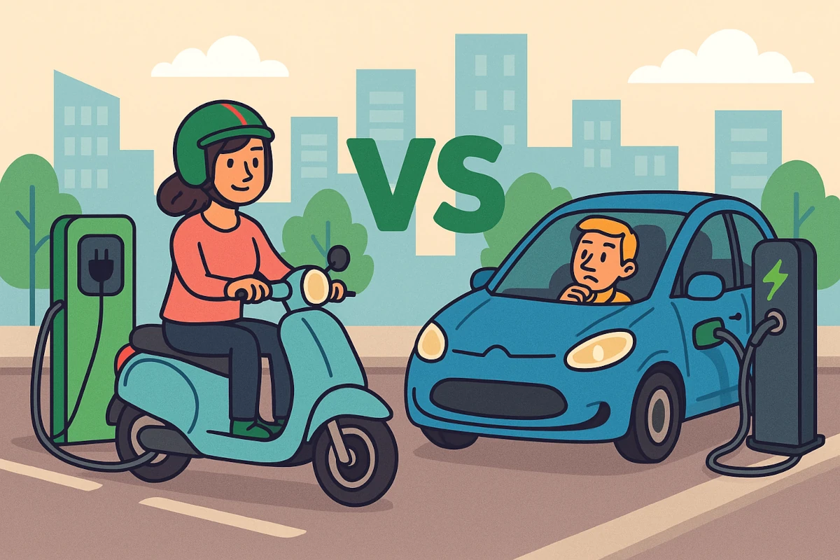 Moto eléctrica vs. coche eléctrico en ciudad: Comparativa real de consumo
