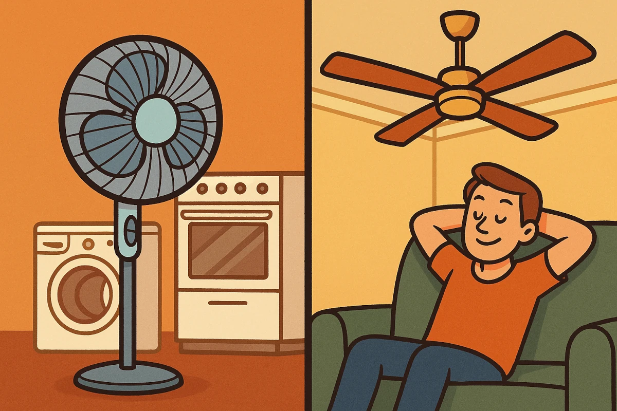 Ventilador de pie vs. ventilador de techo: La eficiencia al servicio de la comodidad